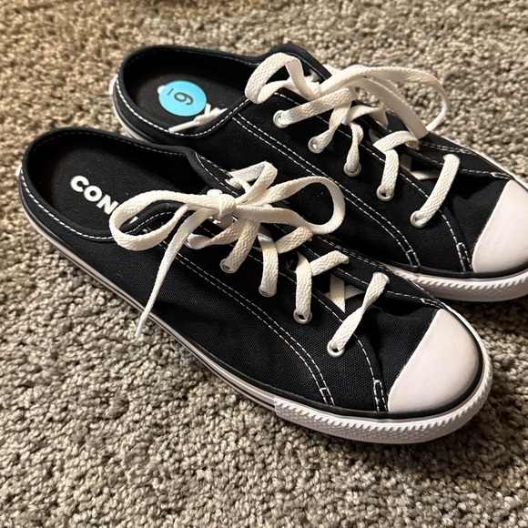 NEW Converse all star dainty mule slipon Sneakers black and white womens size 6. - Picture 6 of 7